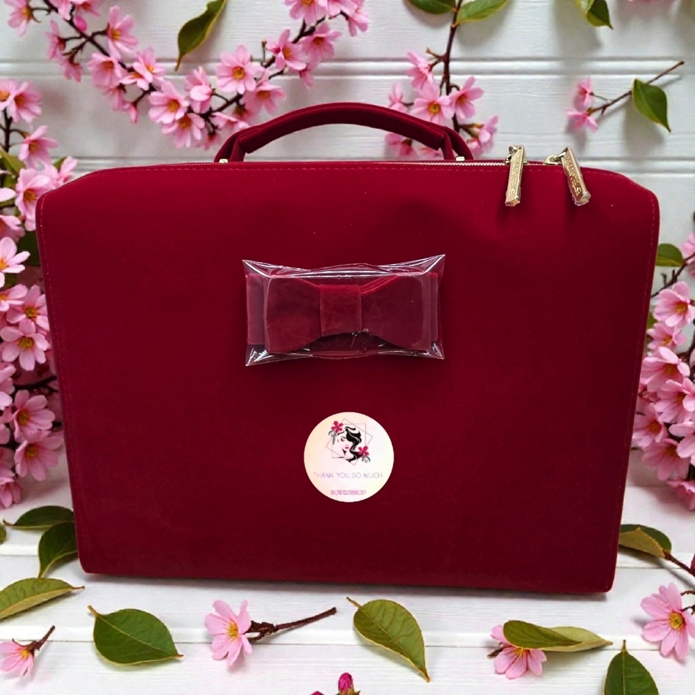 Estee Lauder Makeup Cosmetic Bag TRAIN CASE RED